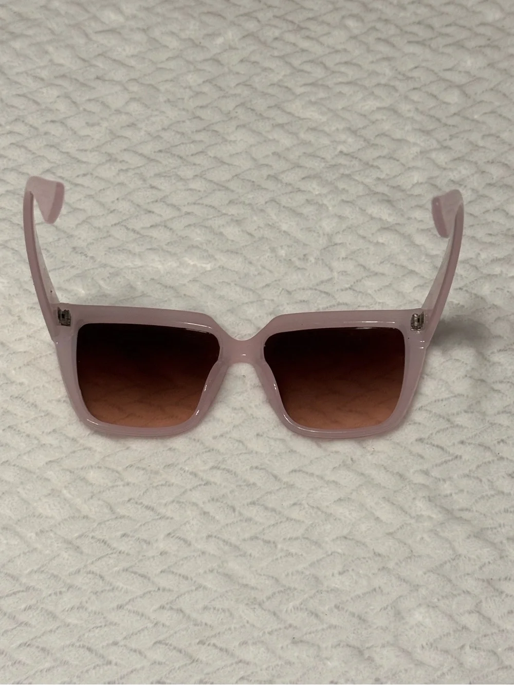 Translucent Pink Women's Fashion Sunglasses with Gold Accent